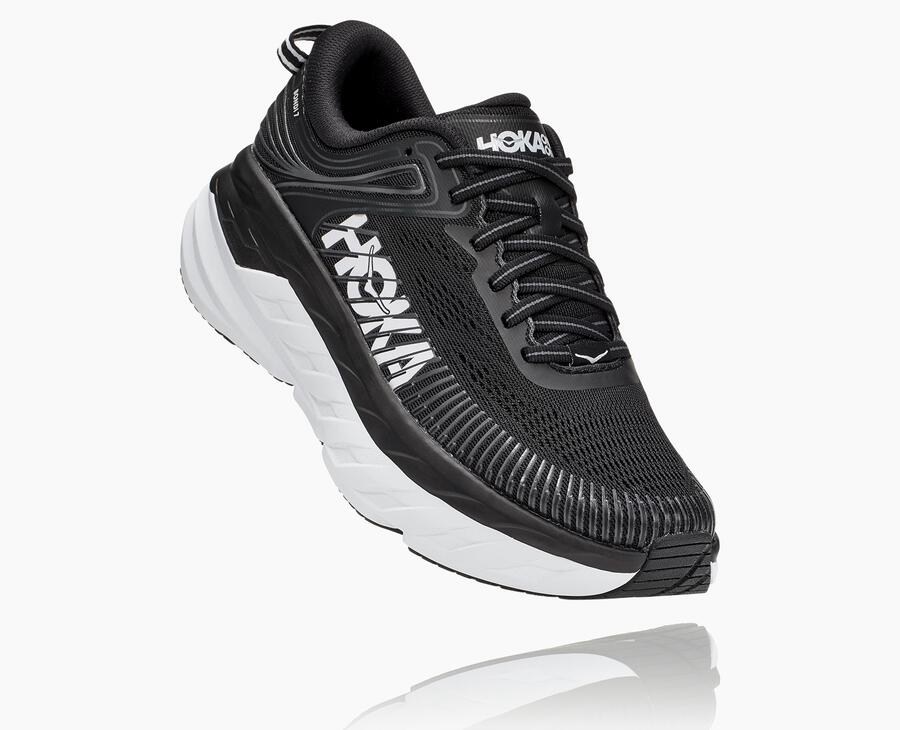 Zapatillas Running Hoka One One Mujer - Bondi 7 - Negras/Blancas - RHT531846